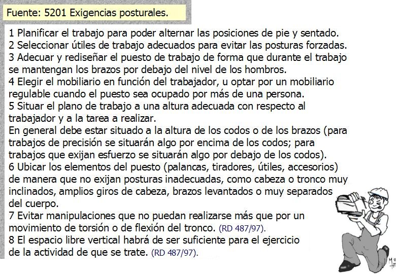 152 EXIGENIAS POSTURALES